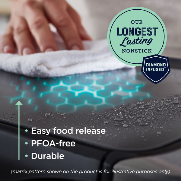 DiamondForce 10-Inch x 20-Inch Nonstick Electric Griddle with Warming Tray